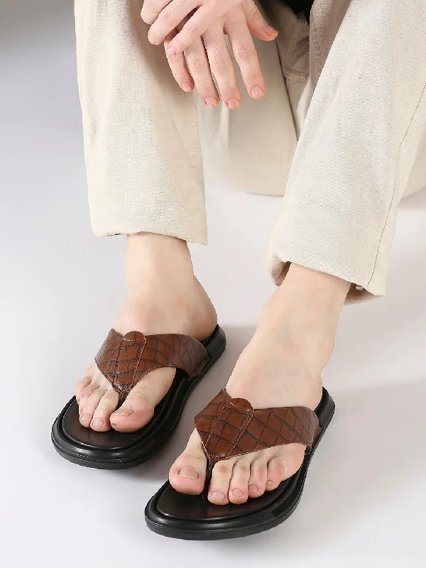 Men's sandals with a buckle closureMen's sandals with a buckle closureMen Tan Textured Casual Comfort Sandals