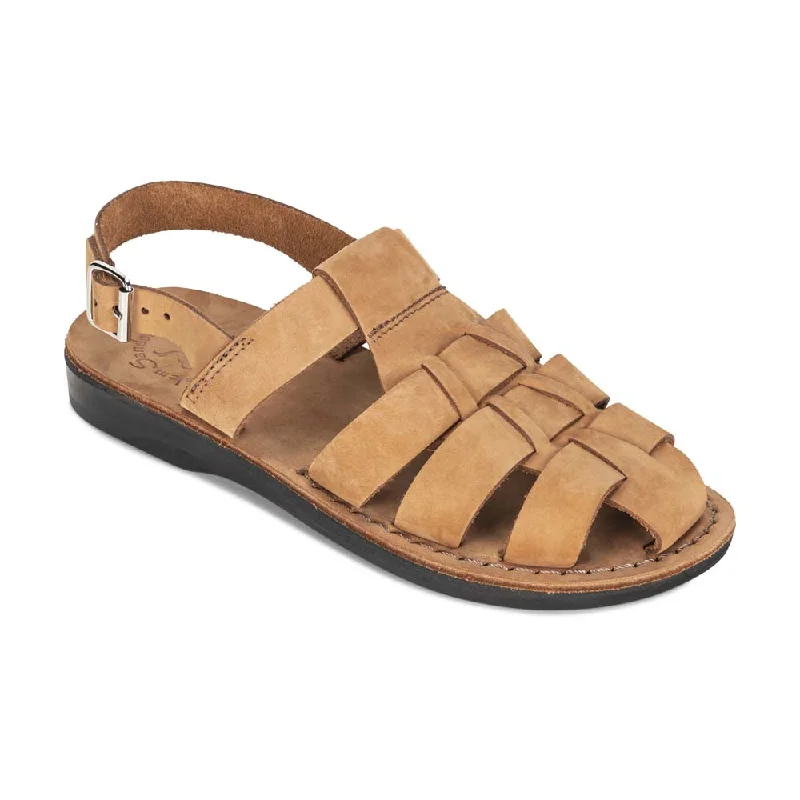 Men's sandals with a cushioned footbedMen's sandals with a cushioned footbedMichael - Slingback Leather Fisherman Sandal | Camel Brown Nubuck