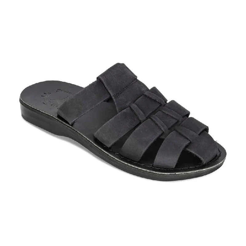 Men's sandals with a flexible sole for easy movementMen's sandals with a flexible sole for easy movementMichael Slide - Leather Pacific Slide Sandal | Black Nubuck