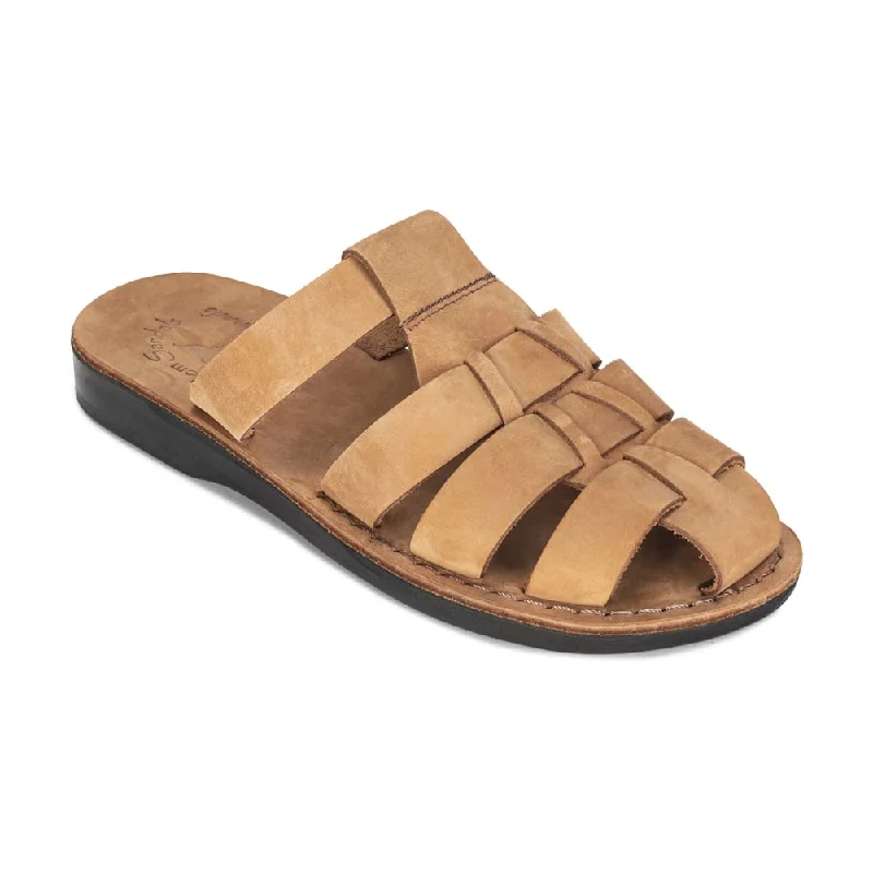 Men's sandals with a padded heelMen's sandals with a padded heelMichael Slide - Leather Pacific Slide Sandal | Camel Brown Nubuck