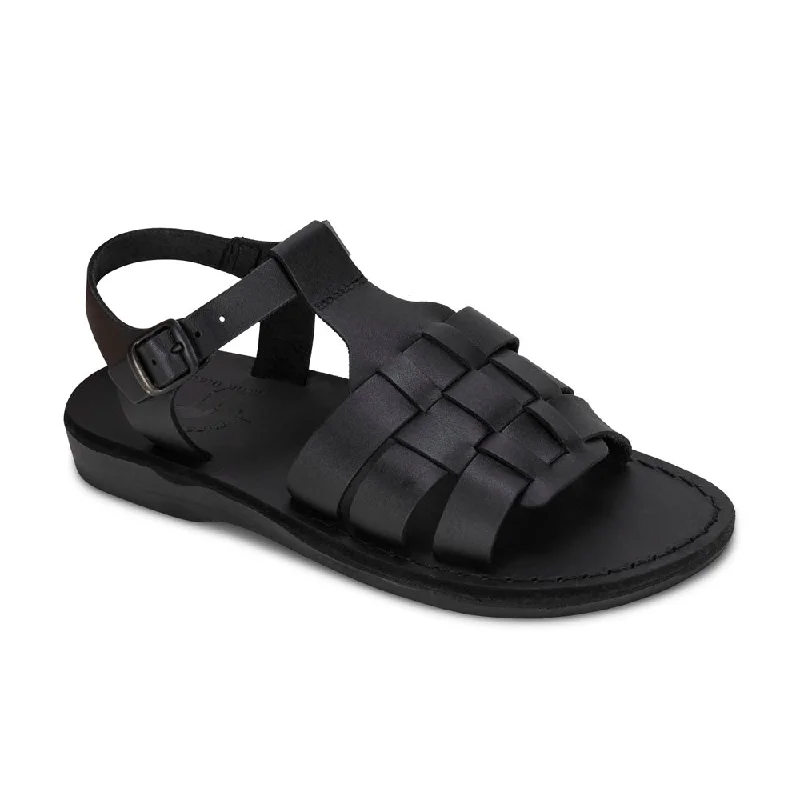 Men's sandals with a cushioned footbedMen's sandals with a cushioned footbedMikayla - Open Toe Fisherman-Style Sandal | Black