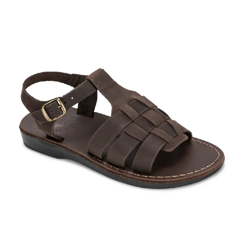 Waterproof men's sandals for water activitiesWaterproof men's sandals for water activitiesMikayla - Open Toe Fisherman-Style Sandal | Brown Nubuck