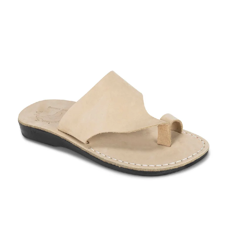 Men's sandals with a removable insole for cleaningMen's sandals with a removable insole for cleaningPetra - Leather Toe Strap Sandal | White Nubuck