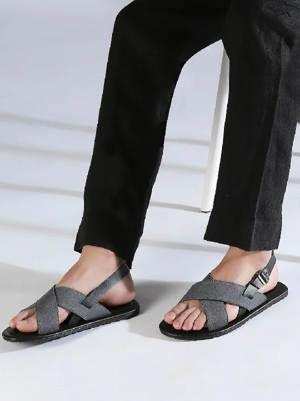 Men's sandals with a shock - absorbing insoleMen's sandals with a shock - absorbing insolePrivo Denim Grey Open Toe Casual Sandal For Men