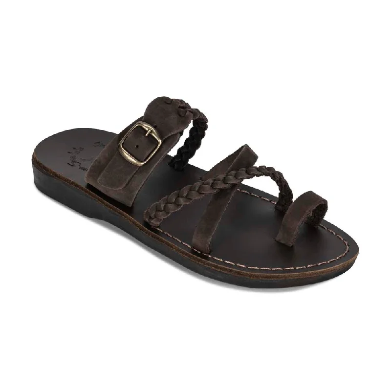 Men's sandals with a leather lining for comfortMen's sandals with a leather lining for comfortSophia Buckle - Leather Braided Slide Sandal | Brown Nubuck