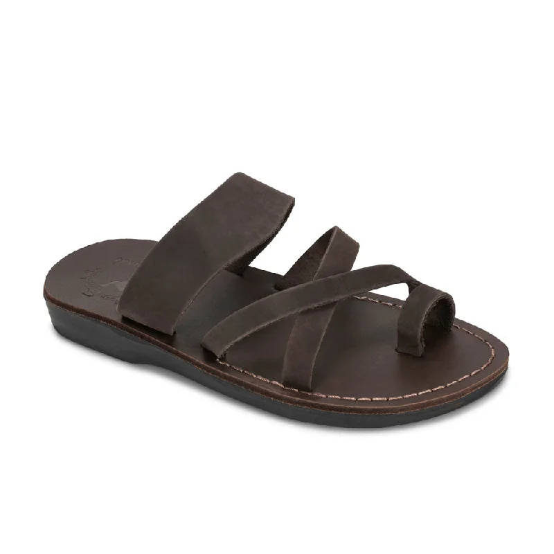 Men's sandals with a rubber sole for tractionMen's sandals with a rubber sole for tractionThe Good Shepherd - Leather Toe Loop Sandal | Brown Nubuck