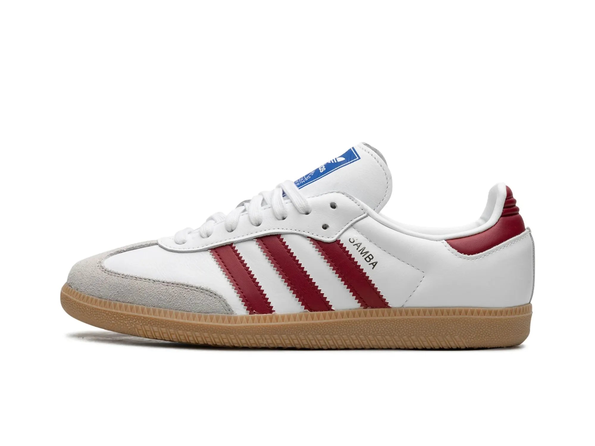 Men's track - and - field sneakers with a spike - compatible soleAdidas Samba "OG White Burgundy Gum"