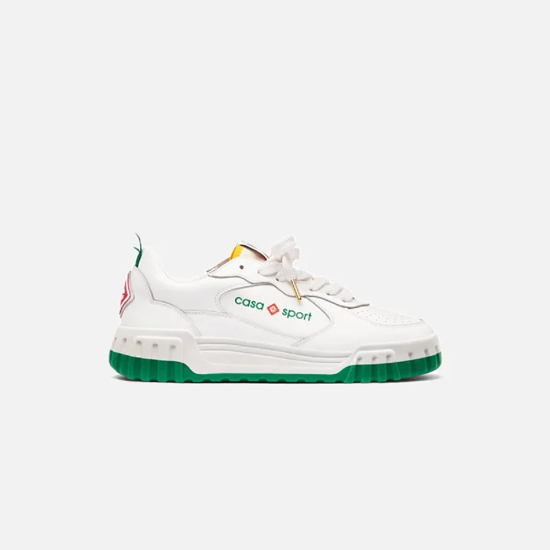 Men's chunky - sole sneakers for a trendy lookCasablanca Tennis Court Sneaker Leather - White / Green