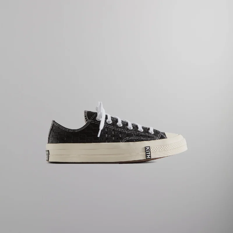 Men's fashion - forward sneakers with a unique tongue designKith for Converse Chuck Taylor All Star 1970 Ox - Black / Egret / White Box