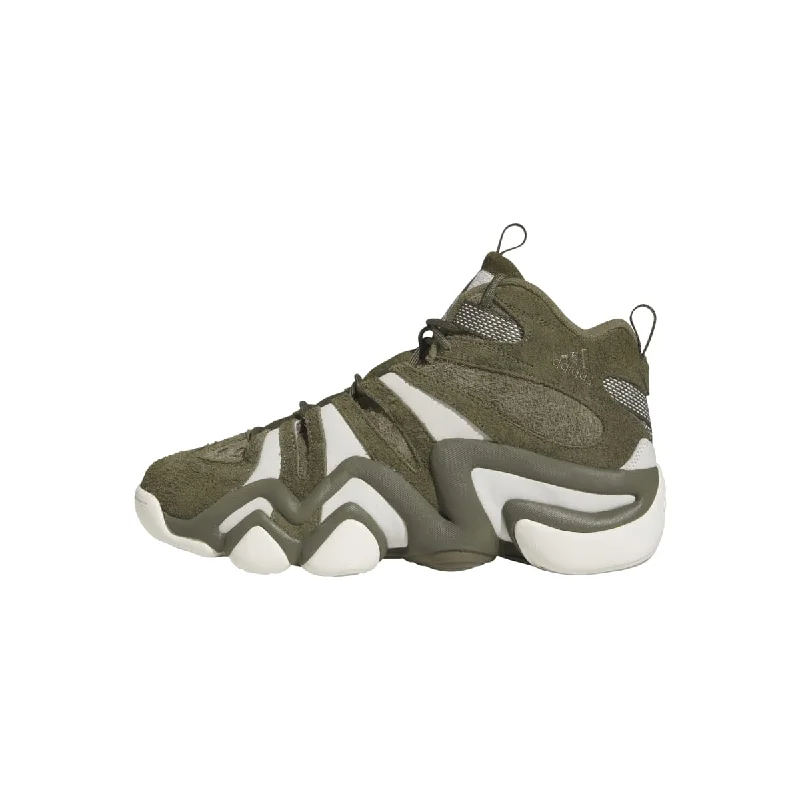 Men's high - top leather sneakers with a zip - up sideadidas Crazy 8 Olive Green