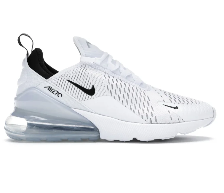 Men's adjustable - strap sneakers for a customized fitMen's Nike Air Max 270 (White/Black)