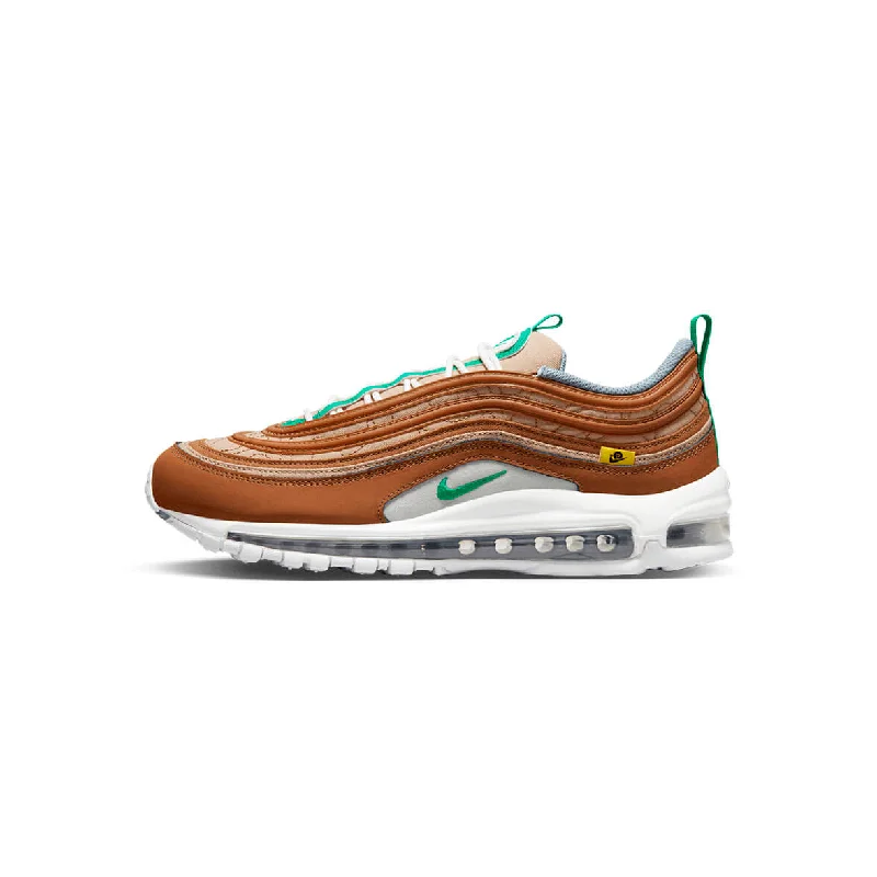 Men's classic white leather sneakers with black lacesNike Air Max 97 SE Stadium Green