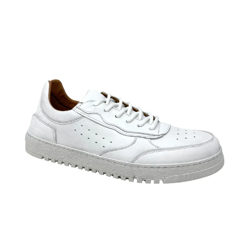 Men's high - top leather sneakers with a zip - up sideSam Sneaker in White from Novacas