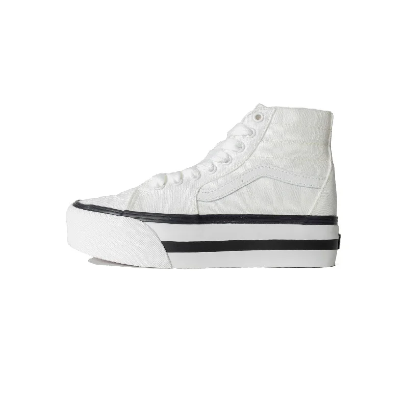 Men's low - profile tennis sneakers for a sleek lookVans Sk8-Hi Tapered Stackform White