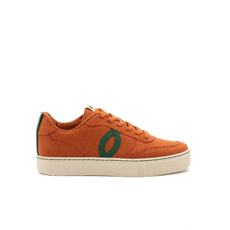 Men's high - end luxury sneakers with hand - stitched detailsVegan sneaker Orange SON007